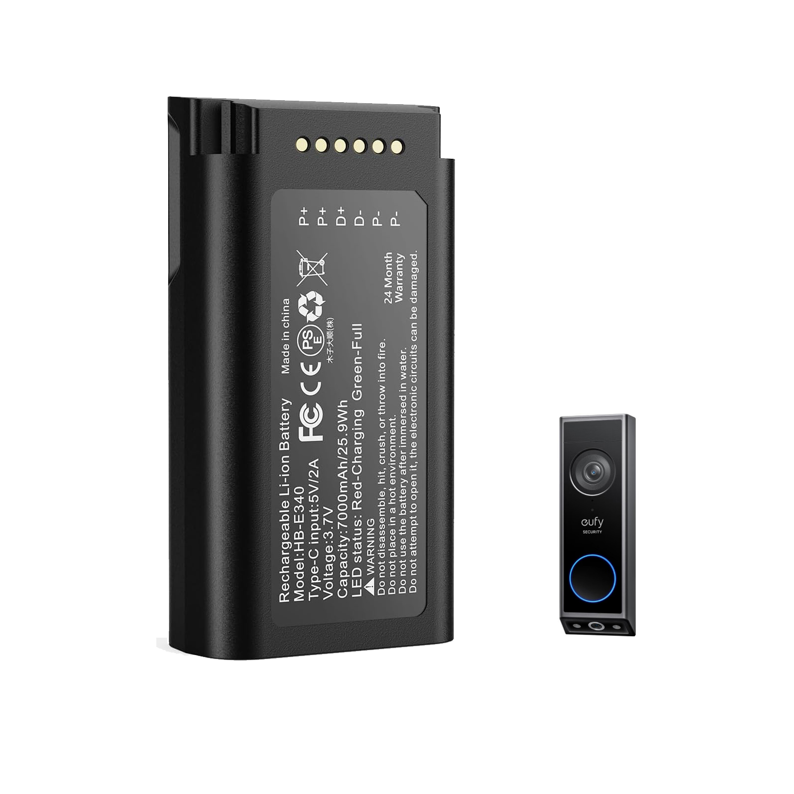 Home Security Eufy - 7000mAh oplaadbare lithiumbatterij voor Eufy E340
