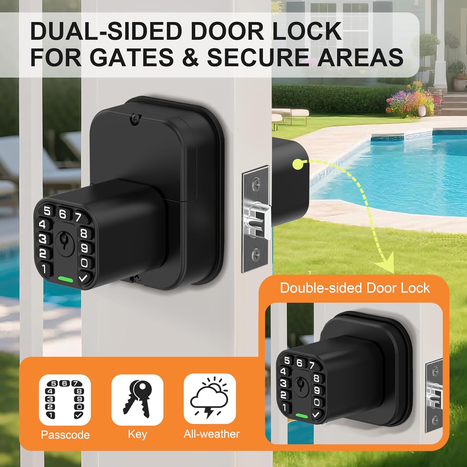 Dubbelzijdig toetsenborddeursl - Door Lock Smart Keypad recensie en prijs