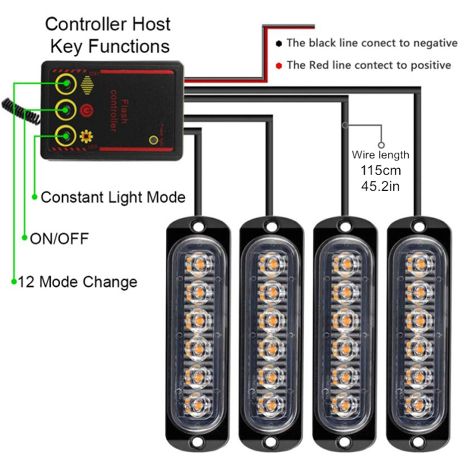 Auto Grille Verlichting 12V 24 - Home Security Police recensie en prijs